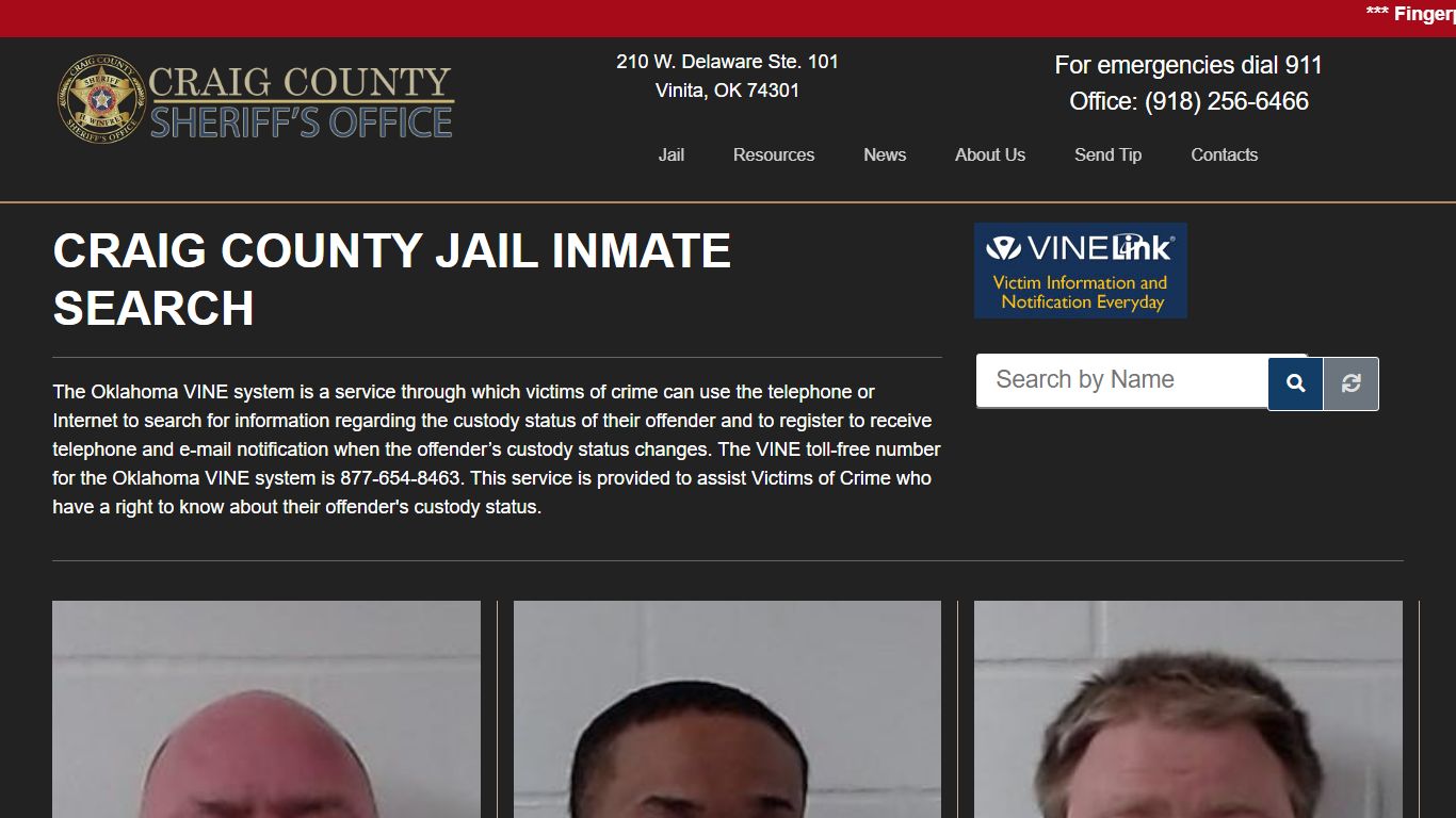 Inmate Search - Craig County Jail